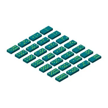 Domino set.3d Vector illustration.3d isometric style. 스톡 일러스트