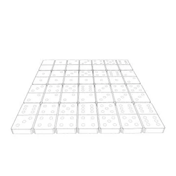 Domino set.Isolated on white background. Vector outline illustration. Stock Illustration