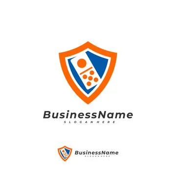 Domino Shield logo vector template, Creative Domino logo design concepts Stock Illustration