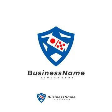Domino Shield logo vector template, Creative Domino logo design concepts Stock Illustration