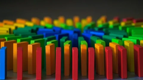 Domino Slow Motion Video stock 98083511
