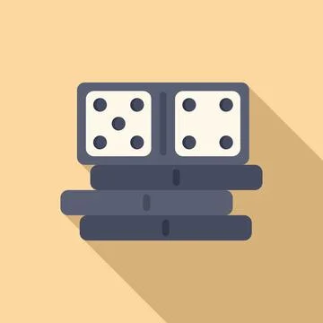 Domino stack icon flat vector. Play game Stock Illustration