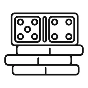 Domino stack icon outline vector. Play game Stock Illustration