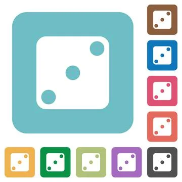 Domino three rounded square flat icons Illustrazione stock