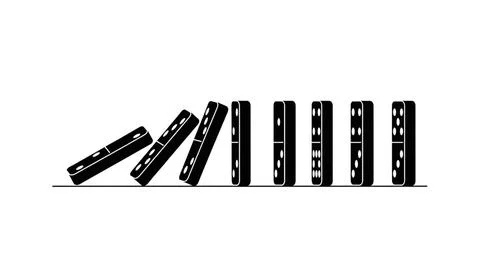 Domino tiles falling in sequence Stock Illustration