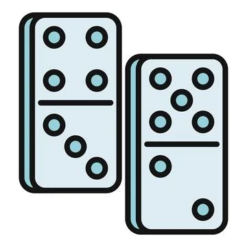 Domino tiles playing game vector flat icon Stock Illustration