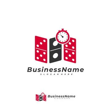 Domino Time logo vector template, Creative Domino logo design concepts Illustrazione stock