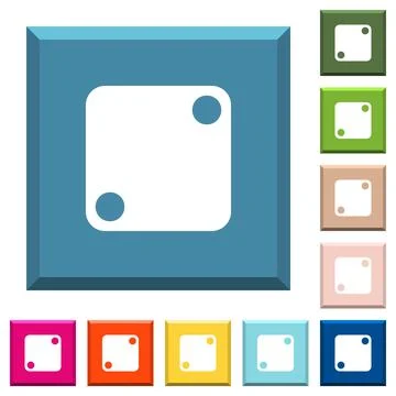 Domino two white icons on edged square buttons 스톡 일러스트