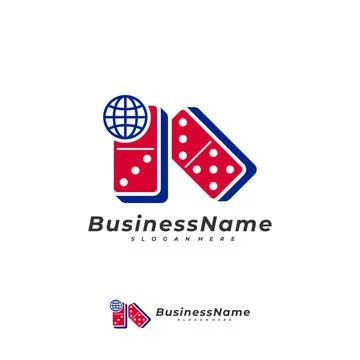 Domino World logo vector template, Creative Domino logo design concepts Stock Illustration