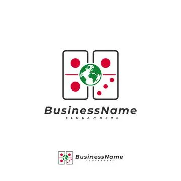 Domino World logo vector template, Creative Domino logo design concepts Stock Illustration