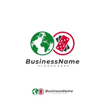 Domino World logo vector template, Creative Domino logo design concepts Stock Illustration