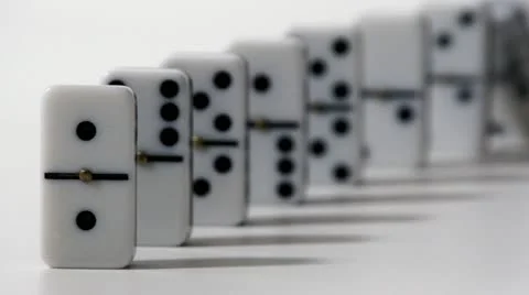 Dominoes Chips Falling Stock Footage 10833255