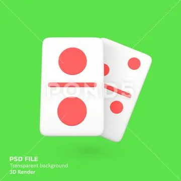 Dominoes isolated 3d render icon illustration PSD Template