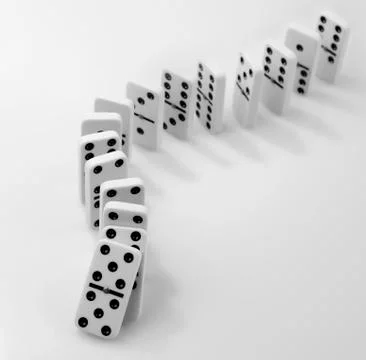 Dominoes in a row Stock Photos