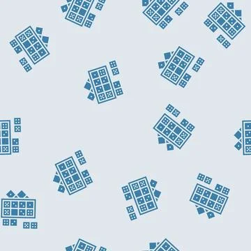 Dominoes set board table glyph seamless pattern Stock Illustration