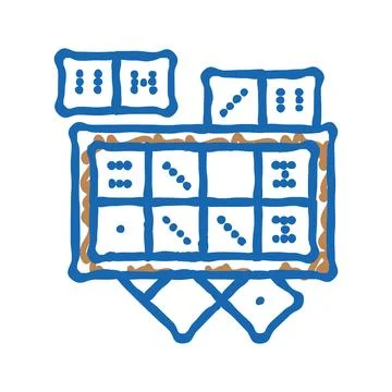 Dominoes set board table icon doodle illustration Stock Illustration