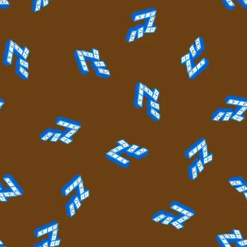 Dominoes set board table isometric icon seamless pattern Stock Illustration