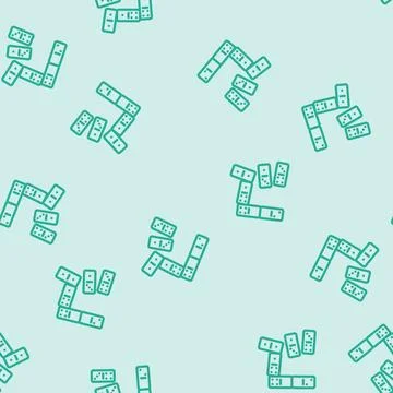 Dominoes set board table line vector seamless pattern 스톡 일러스트