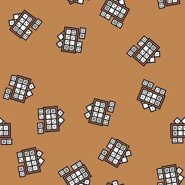 Dominoes set board table vector seamless pattern Stock Illustration