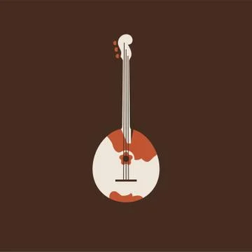 Domra flat vector icon. Folk music instrument Stock Illustration