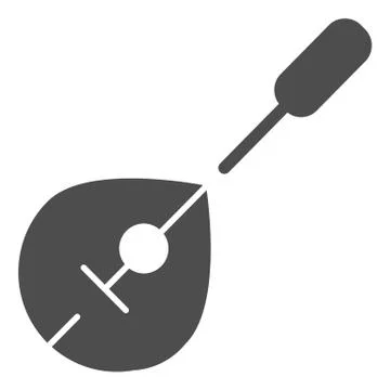 Domra solid icon. Folk instrument vector illustration isolated on white. Musical Ilustración de archivo