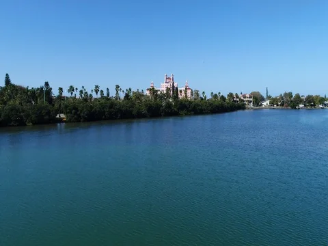 Don Cesar Hotel in St. Pete Beach, FL Fly To from Bay Stock Footage 72502247