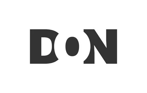 DON logo design. Initial letter D O N bold font style for tech startups, co.. Stock Illustration