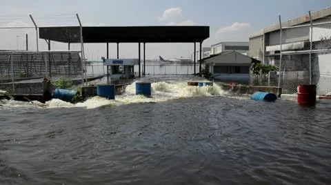 Don Mueang Floods 0348 Stock Footage 10743686