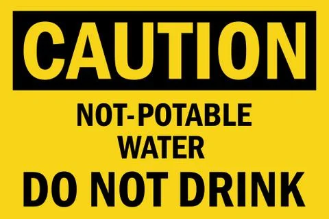 Don not drink. Not-potable water caution sign. Stock Illustration
