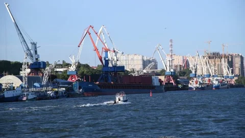 Don river cargo port Stock Footage 222791887