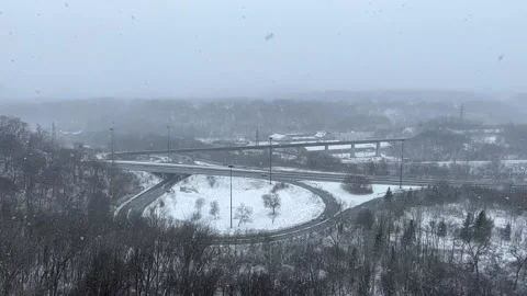 Don Valley loop in winter skyline Stock Footage 171890416
