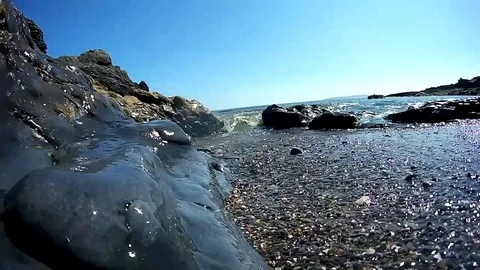 Donabate Sea View Slow Motion, Ireland Stock Footage 85953780