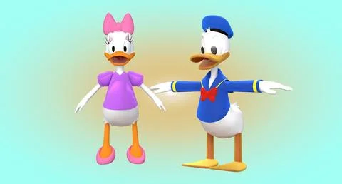 3D Model: Donald and Daisy Duck ~ Buy Now #90998075 | Pond5