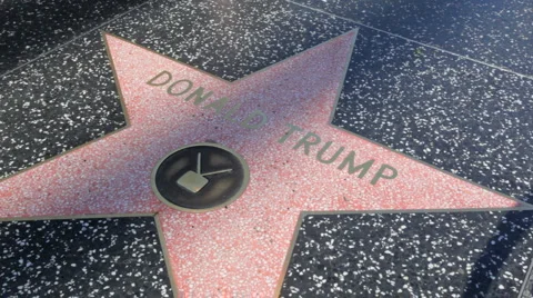 Donald Trump's Hollywood Walk Star Stock Footage
