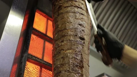 Donar Kebab Carving Stock Footage 137178650