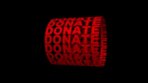 Donate 3D Cylinder Text Animation, message for your charity drive. International Stock Footage 245804594