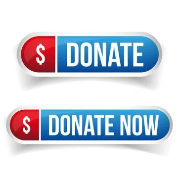 Donate and Donate now button Stock Illustration