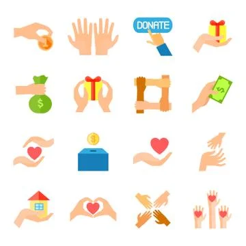 Donate And Giving Icon Set Stock Illustration