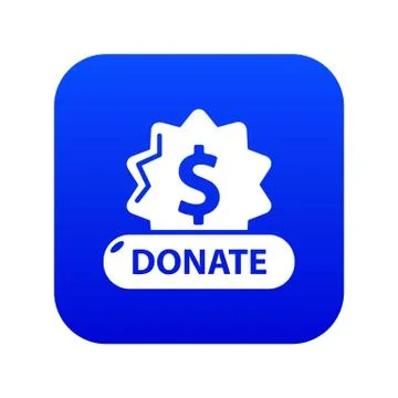 Donate badge icon blue vector Illustrazione stock