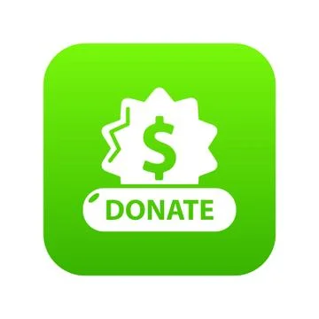 Donate badge icon green Illustrazione stock