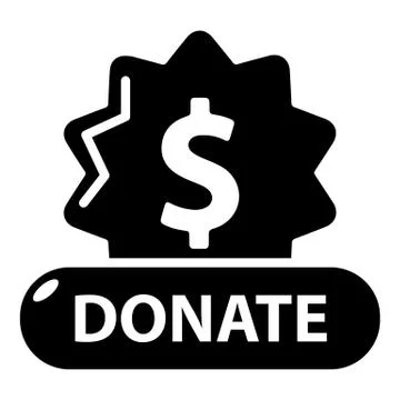 Donate badge icon, simple black style Illustrazione stock