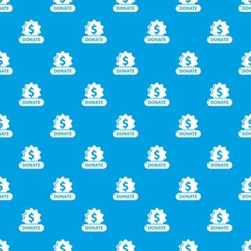 Donate badge pattern seamless blue Illustrazione stock