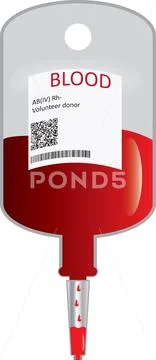 Donate blood concept with Blood Bag. Stock Illustration