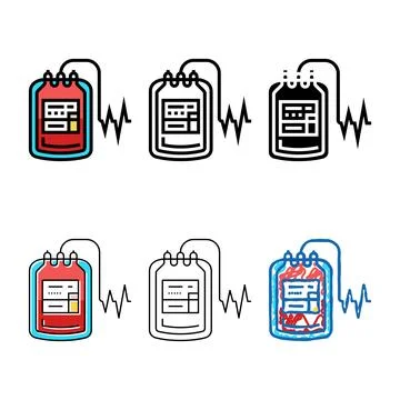 Donate blood package color range icon vector Stock Illustration