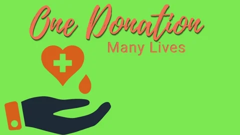 Donate blood, save lives concept featuring a volunteer donor helping provid.. Stock Footage 337686256