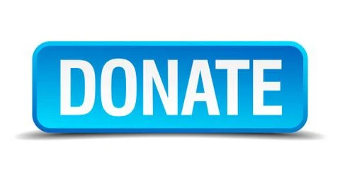 Donate blue 3d realistic square isolated button Stock Illustration