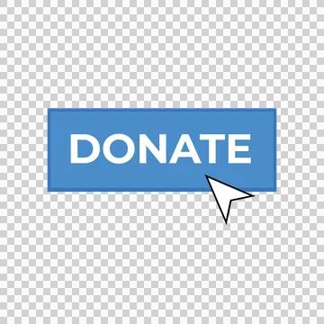 Donate blue button icon. Donate now online fundraising sponsor charity button 스톡 일러스트