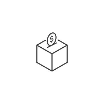 Donate box, money donation. Vector icon template Stock Illustration