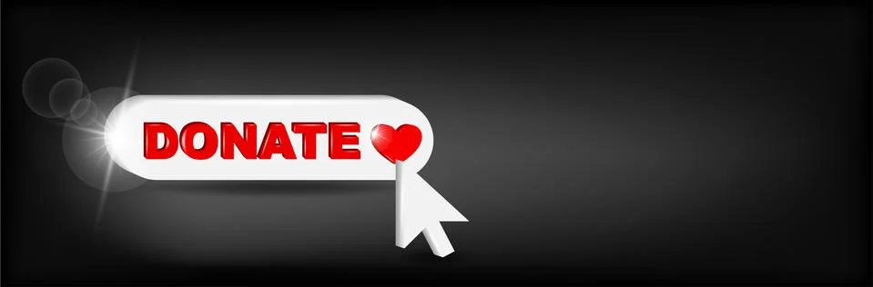 Donate button 3D icon Illustrazione stock