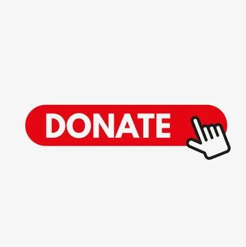 Donate button and cursor clicking. Vector icon Stock Illustration